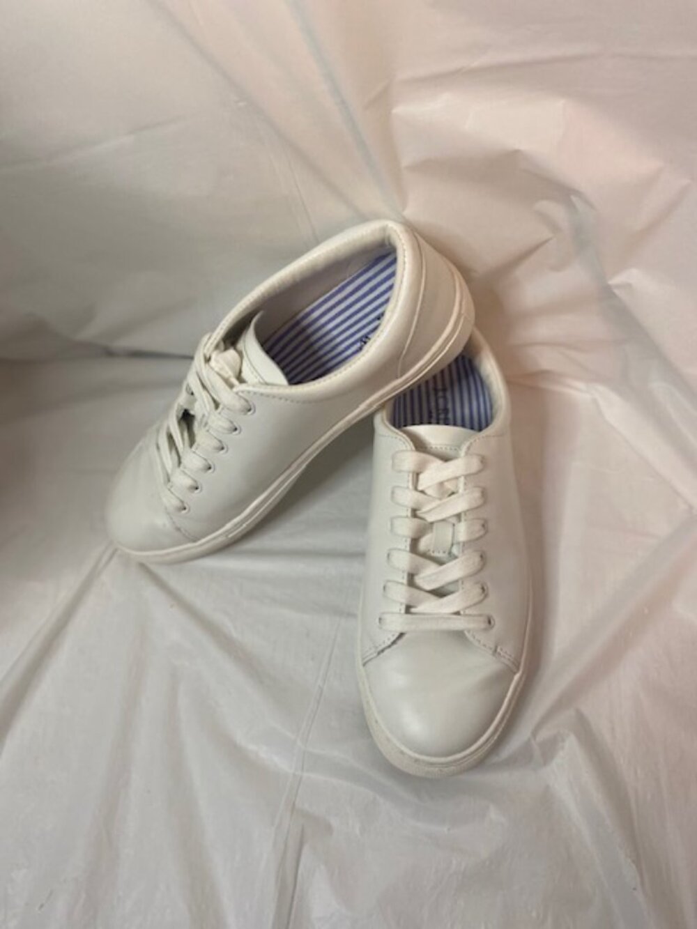 J. Crew "Road Trip" White Leather Low Top Sneakers, Women's size 7